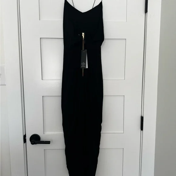All Things Golden Elegant Black Strapless Dress; Small - Picture 8 of 9